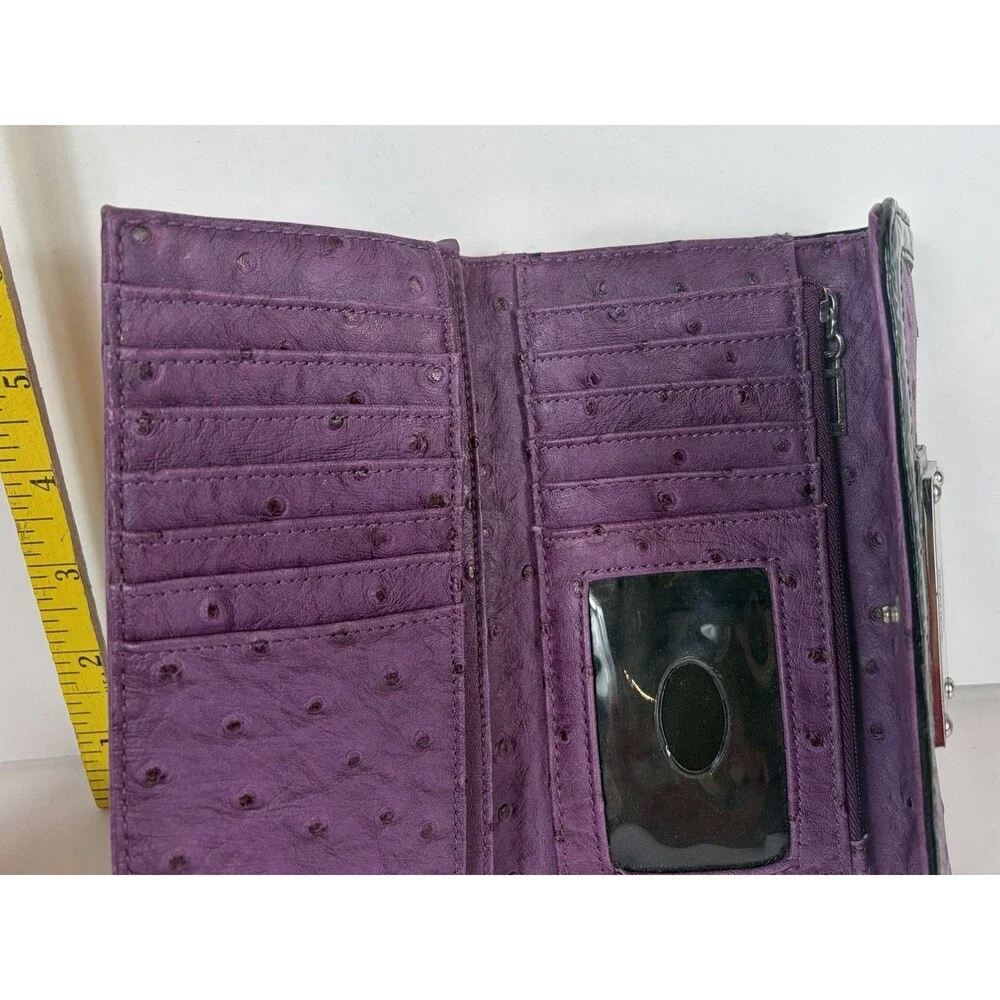 Guess Wallet Ostrich Embossed Y2K Purple And Black 6.5” X 3.5”